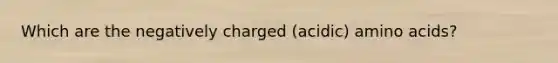 Which are the negatively charged (acidic) amino acids?