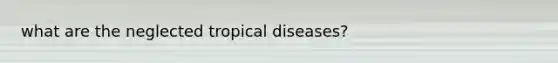 what are the neglected tropical diseases?