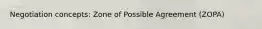 Negotiation concepts: Zone of Possible Agreement (ZOPA)