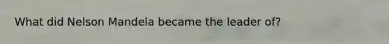 What did Nelson Mandela became the leader of?