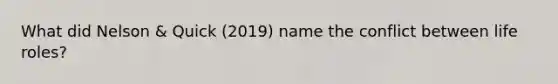 What did Nelson & Quick (2019) name the conflict between life roles?