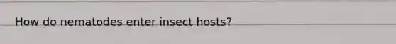 How do nematodes enter insect hosts?