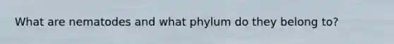 What are nematodes and what phylum do they belong to?