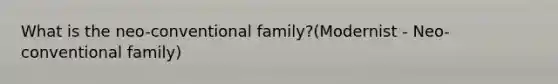 What is the neo-conventional family?(Modernist - Neo-conventional family)