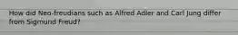 How did Neo-freudians such as Alfred Adler and Carl Jung differ from Sigmund Freud?