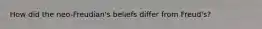 How did the neo-Freudian's beliefs differ from Freud's?