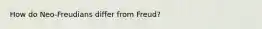 How do Neo-Freudians differ from Freud?