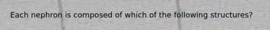 Each nephron is composed of which of the following structures?