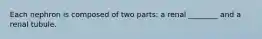 Each nephron is composed of two parts: a renal ________ and a renal tubule.