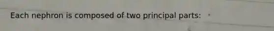 Each nephron is composed of two principal parts: