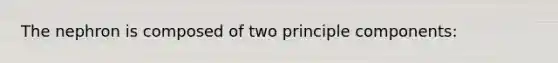 The nephron is composed of two principle components: