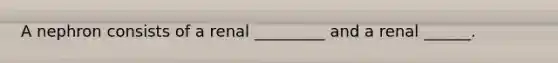 A nephron consists of a renal _________ and a renal ______.