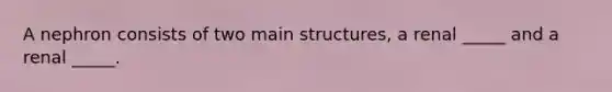 A nephron consists of two main structures, a renal _____ and a renal _____.