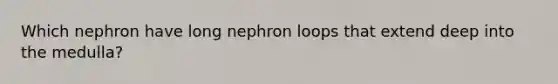 Which nephron have long nephron loops that extend deep into the medulla?