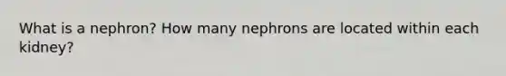 What is a nephron? How many nephrons are located within each kidney?