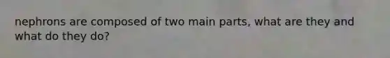 nephrons are composed of two main parts, what are they and what do they do?