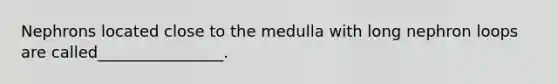 Nephrons located close to the medulla with long nephron loops are called________________.