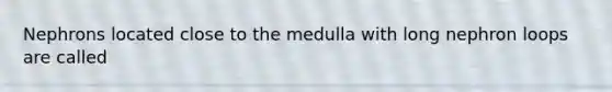 Nephrons located close to the medulla with long nephron loops are called