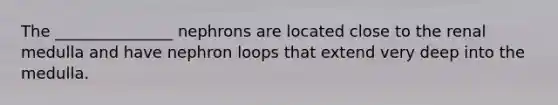 The _______________ nephrons are located close to the renal medulla and have nephron loops that extend very deep into the medulla.