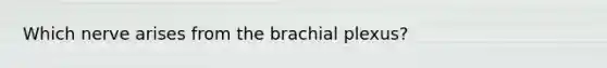 Which nerve arises from the brachial plexus?