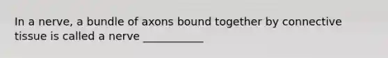 In a nerve, a bundle of axons bound together by <a href='https://www.questionai.com/knowledge/kYDr0DHyc8-connective-tissue' class='anchor-knowledge'>connective tissue</a> is called a nerve ___________