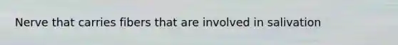 Nerve that carries fibers that are involved in salivation