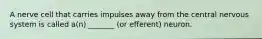 A nerve cell that carries impulses away from the central nervous system is called a(n) _______ (or efferent) neuron.