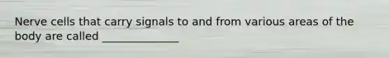 Nerve cells that carry signals to and from various areas of the body are called ______________