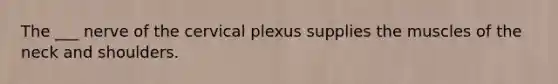 The ___ nerve of the cervical plexus supplies the muscles of the neck and shoulders.