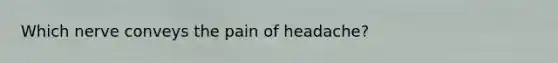 Which nerve conveys the pain of headache?