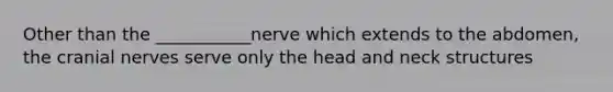 Other than the ___________nerve which extends to the abdomen, the cranial nerves serve only the head and neck structures