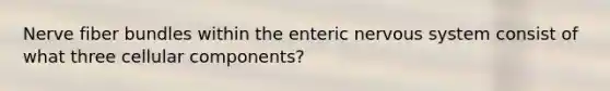 Nerve fiber bundles within the enteric <a href='https://www.questionai.com/knowledge/kThdVqrsqy-nervous-system' class='anchor-knowledge'>nervous system</a> consist of what three cellular components?