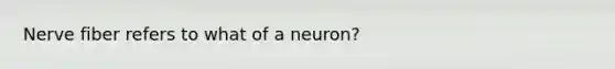 Nerve fiber refers to what of a neuron?