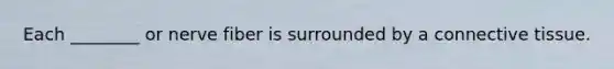 Each ________ or nerve fiber is surrounded by a connective tissue.