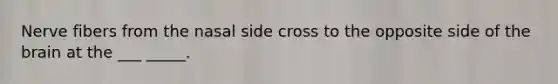 Nerve fibers from the nasal side cross to the opposite side of the brain at the ___ _____.