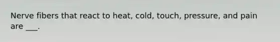 Nerve fibers that react to heat, cold, touch, pressure, and pain are ___.