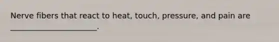 Nerve fibers that react to heat, touch, pressure, and pain are ______________________.