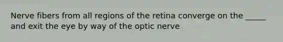 Nerve fibers from all regions of the retina converge on the _____ and exit the eye by way of the optic nerve