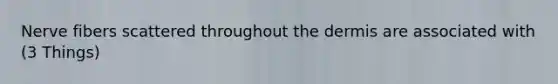 Nerve fibers scattered throughout the dermis are associated with (3 Things)