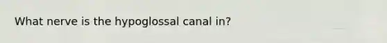 What nerve is the hypoglossal canal in?