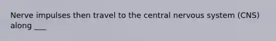 Nerve impulses then travel to the central nervous system (CNS) along ___