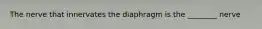 The nerve that innervates the diaphragm is the ________ nerve