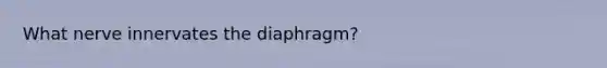 What nerve innervates the diaphragm?