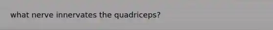 what nerve innervates the quadriceps?