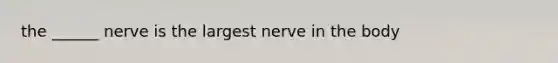 the ______ nerve is the largest nerve in the body