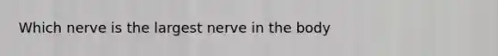 Which nerve is the largest nerve in the body