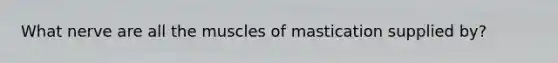 What nerve are all the muscles of mastication supplied by?