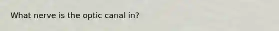 What nerve is the optic canal in?