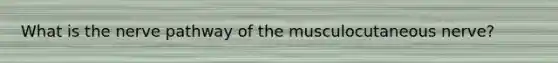 What is the nerve pathway of the musculocutaneous nerve?