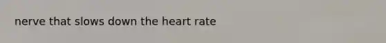 nerve that slows down <a href='https://www.questionai.com/knowledge/kya8ocqc6o-the-heart' class='anchor-knowledge'>the heart</a> rate